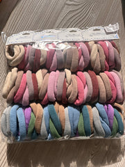 Soft Hair Ties, 8 pink, 4 blue