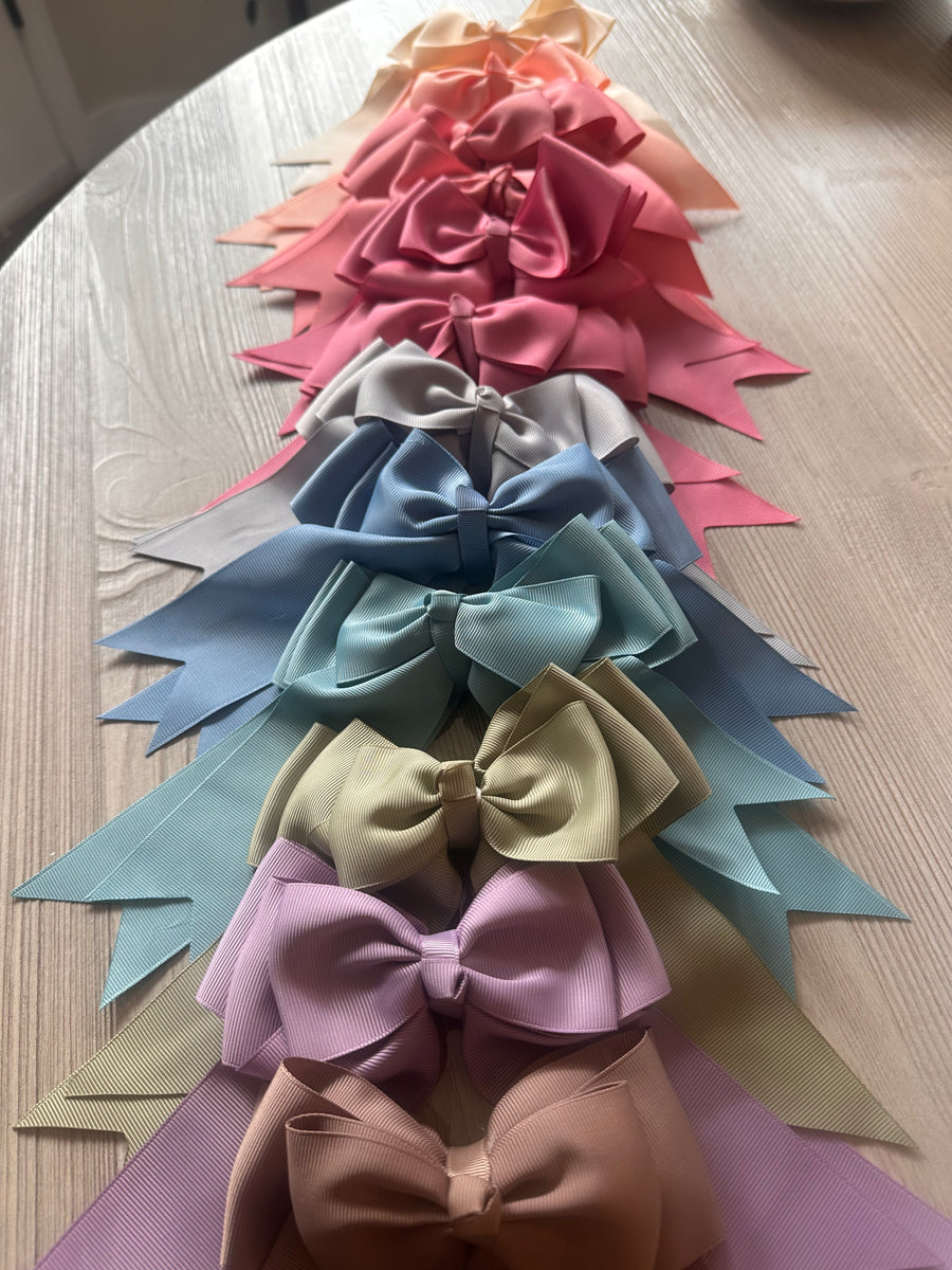 Soft Rainbow Bow Hair Clip with Tails
