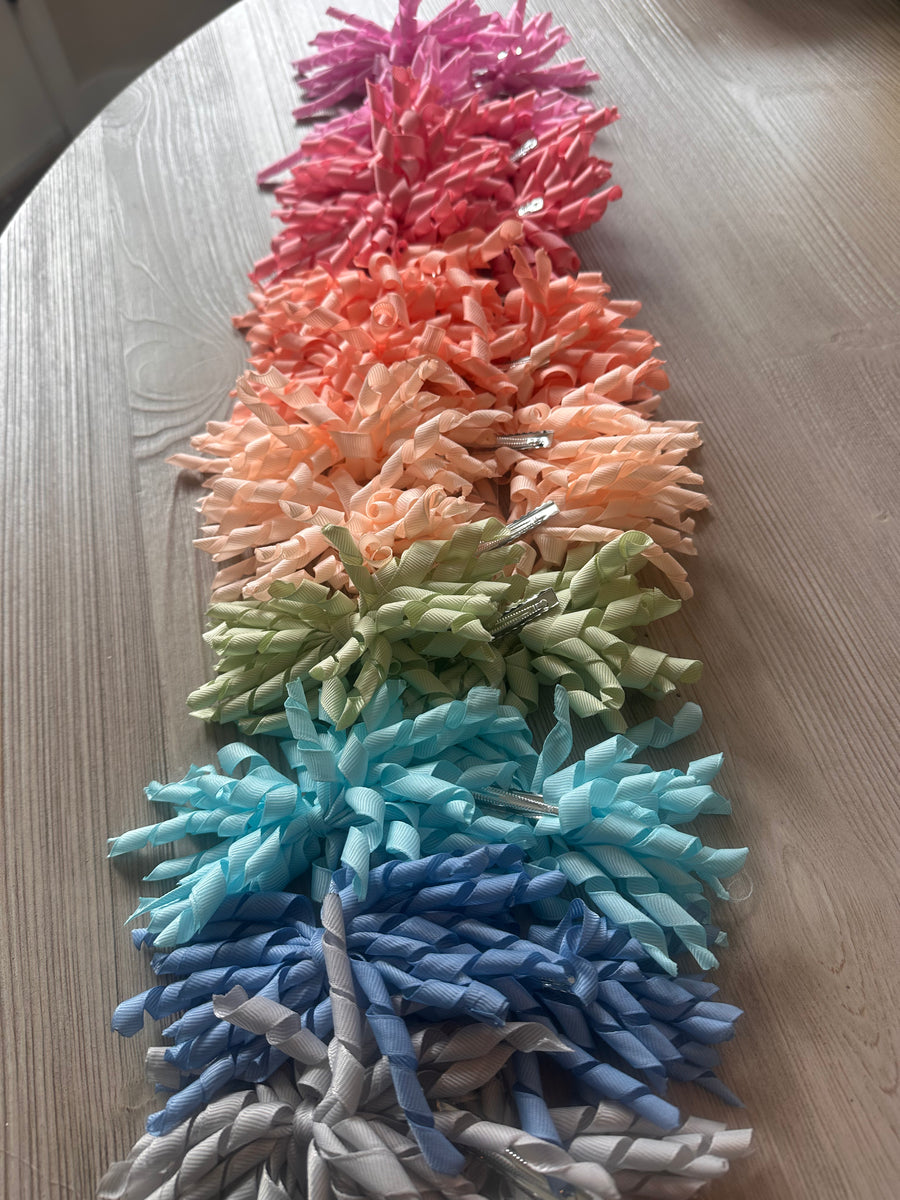 Curly Bow Hair Clips