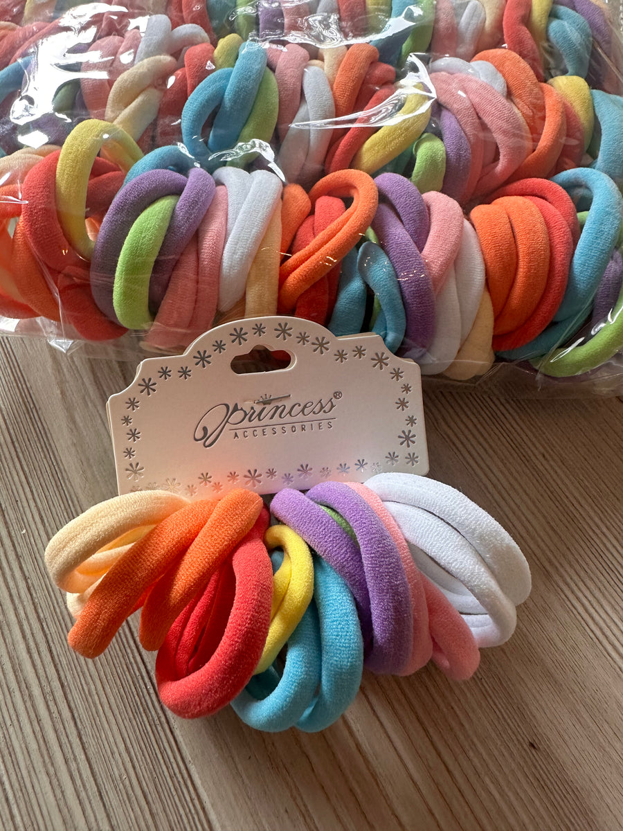 Rainbow Soft Hair Ties 16 per card