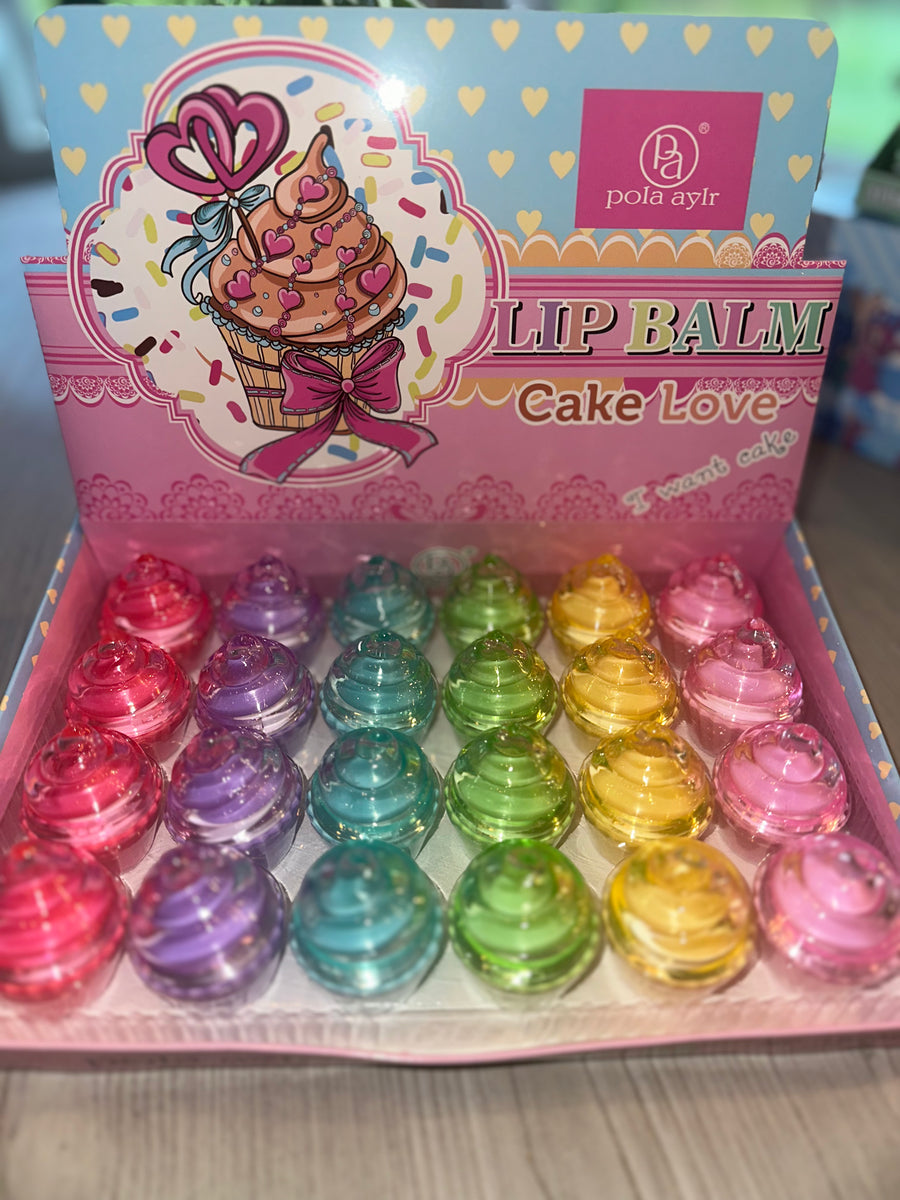 Cupcake Lip Balm Set, Rainbow Colors