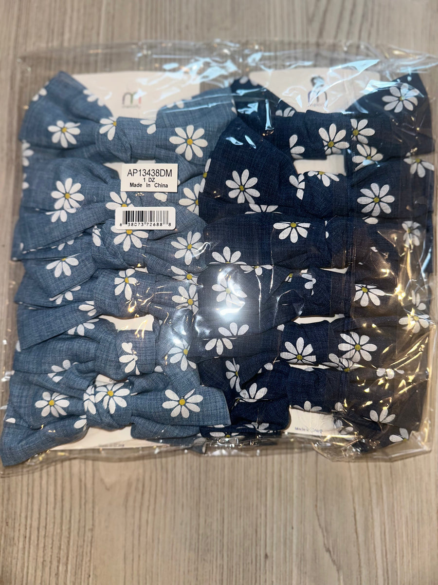 Daisy Denim Bow set of 12