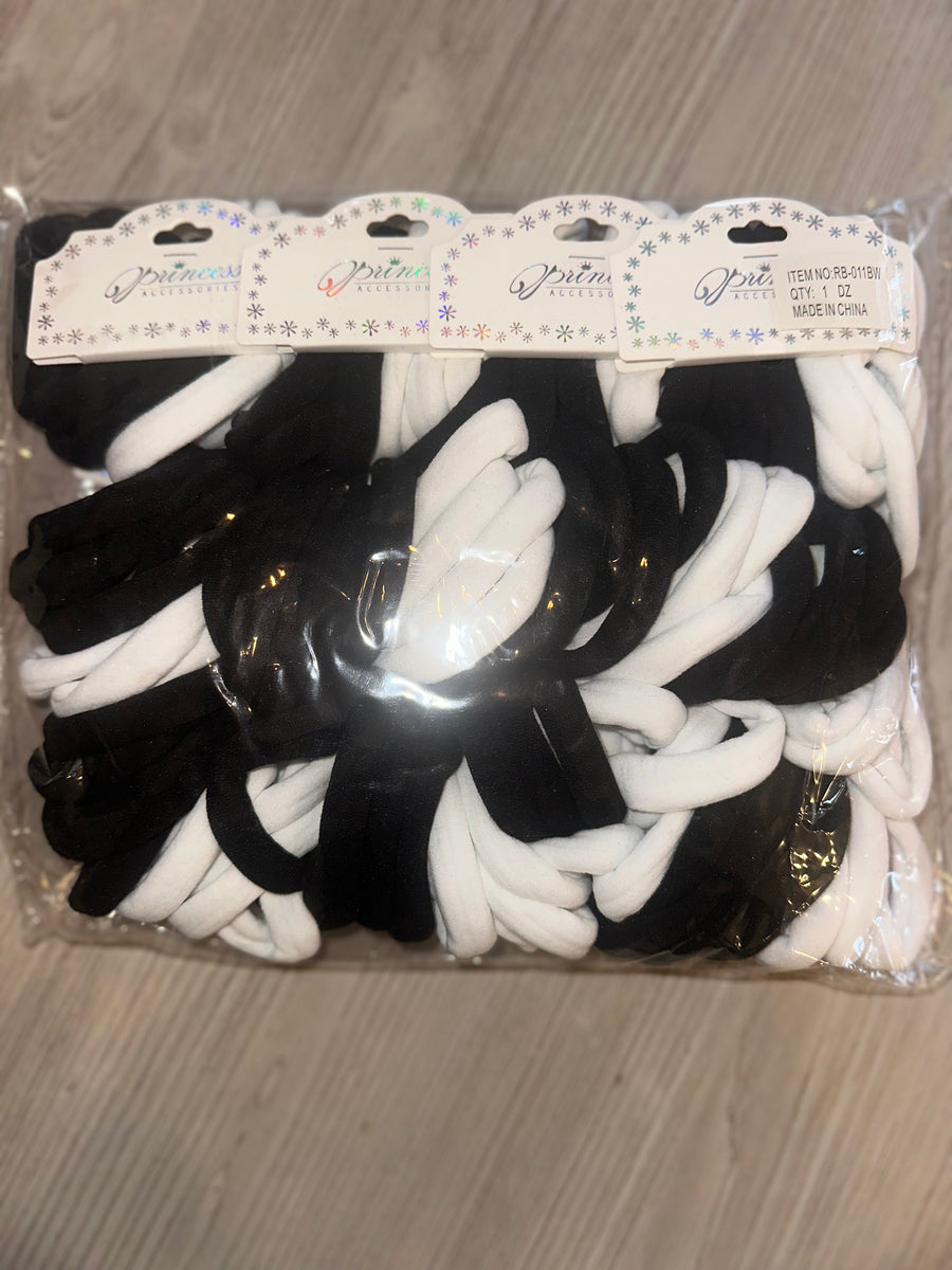 Black and White Hair Ties
