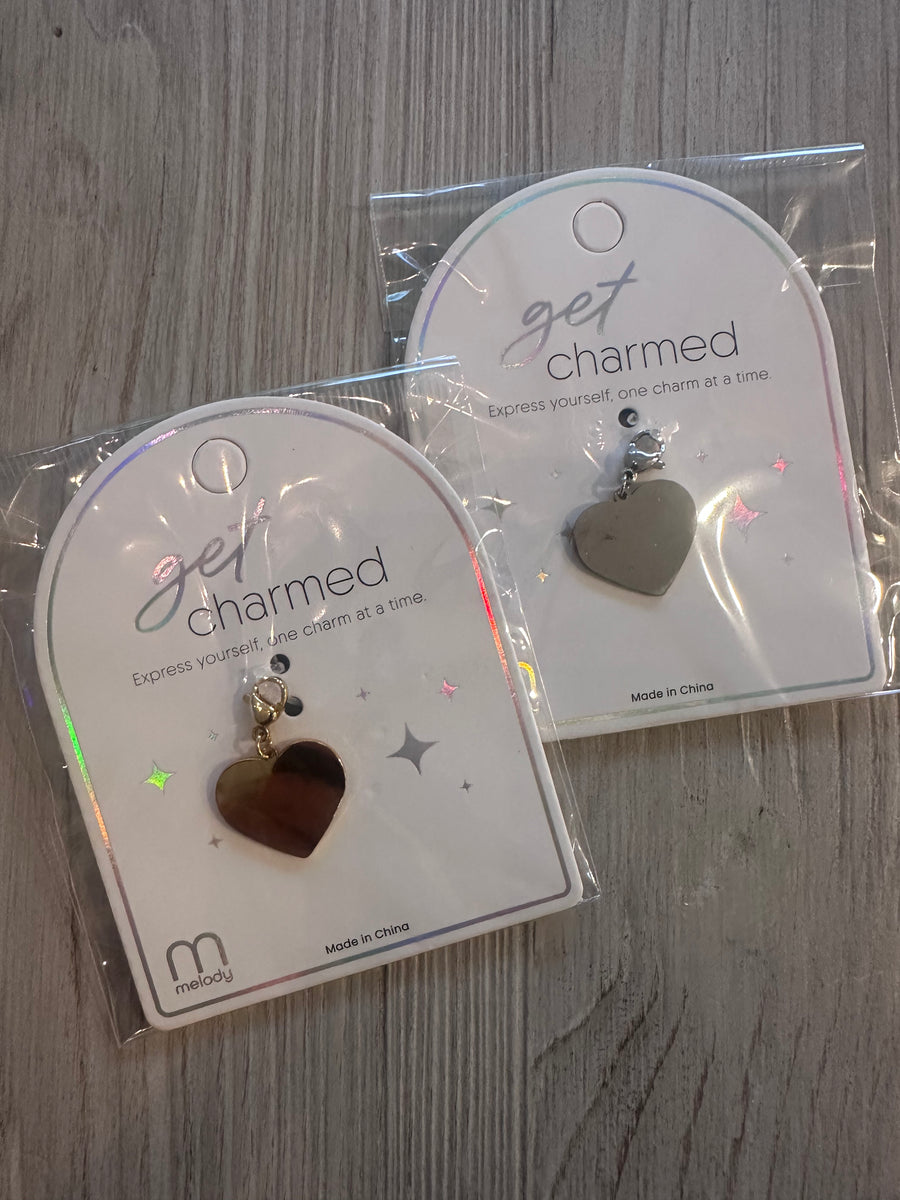 Charms - Gold and Silver Solid Hearts