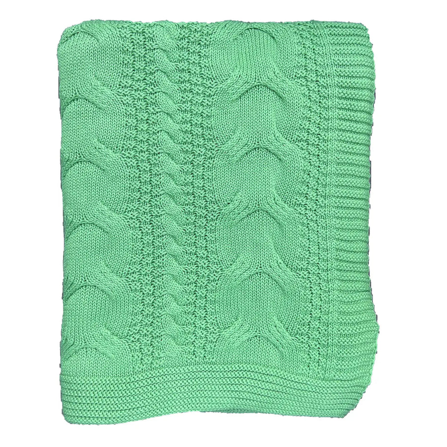 Cableknit Cotton Blanket, Assorted Colors
