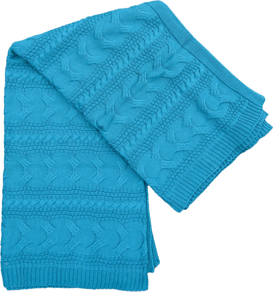 Cableknit Cotton Blanket, Assorted Colors