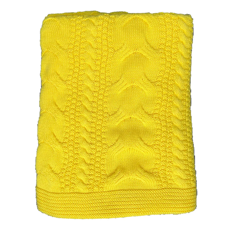 Cableknit Cotton Blanket, Assorted Colors