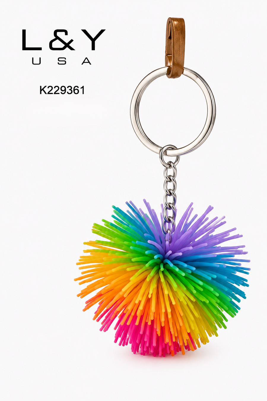 Rainbow Squish Ball Keychain