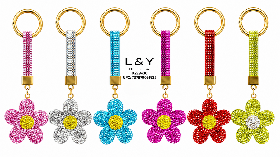 Daisy Rhinstone Keychain