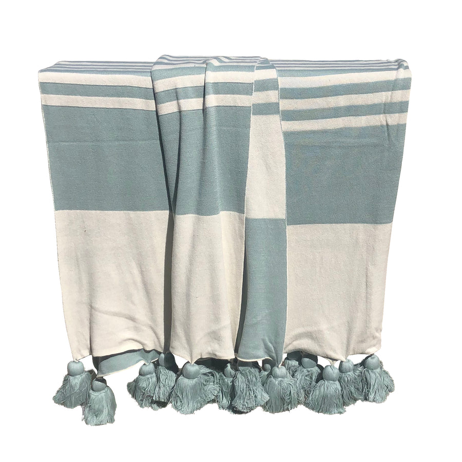 Sage Striped Blanket