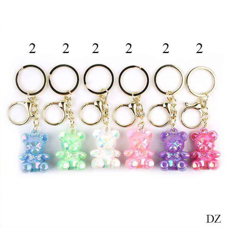 Iridescent Teddy Bear Keychains