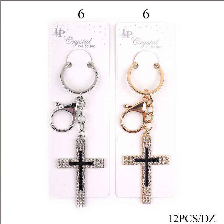 Gold and Silver Cross Keychains