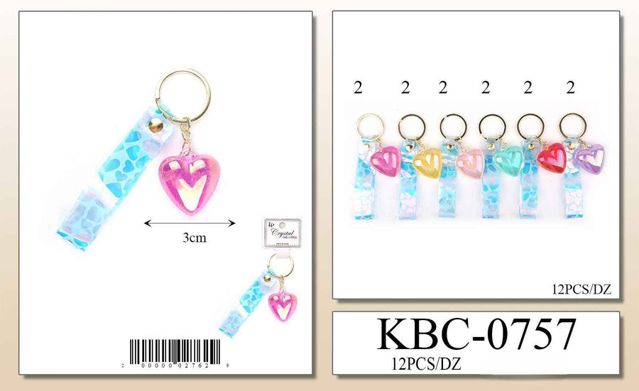 Metallic Heart Keychain