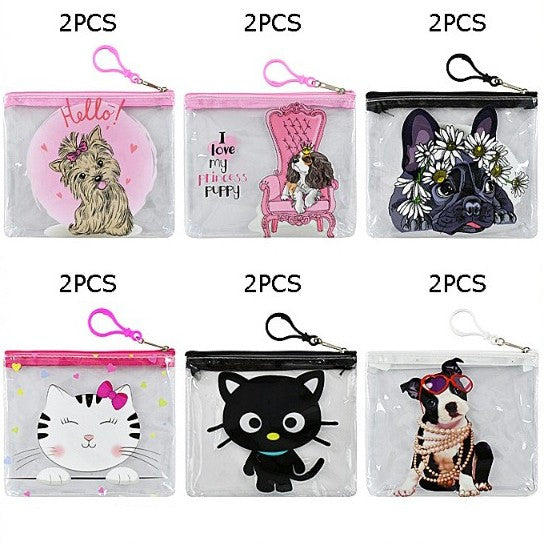 Clear Coin Purse w/Animal Print