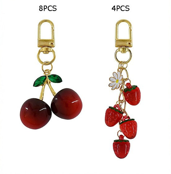 Cherry and Strawberry Keychains