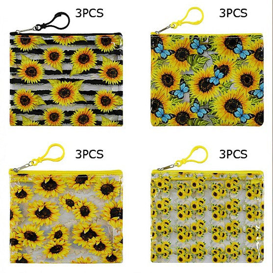 Sunflower Keychain Plastic Coin Purse