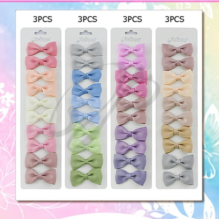 Bow Sets Assorted Pastel Colors