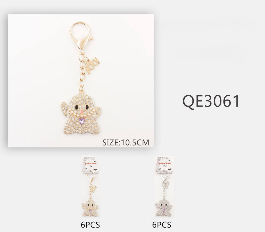 Rhinestone Ghost Keychain
