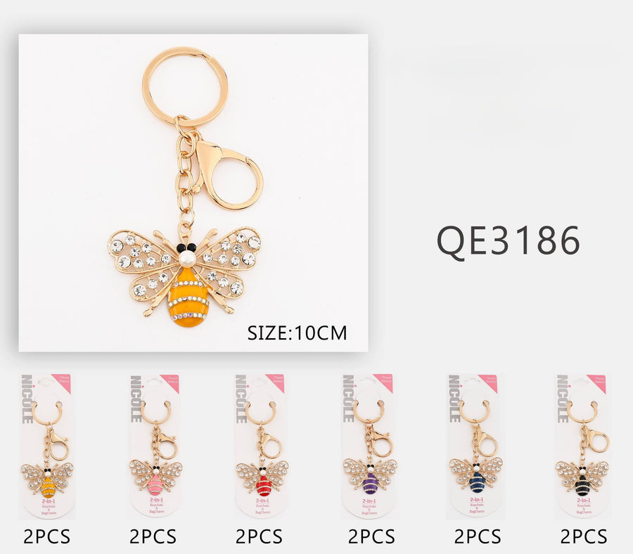 Bee Rhinstone Keychain