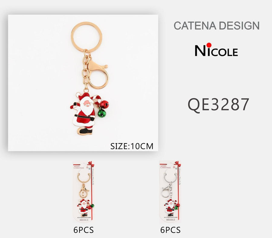 Santa w/bells Keychain