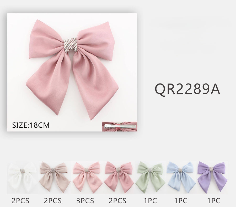 Pastel Bow With Rhinstones