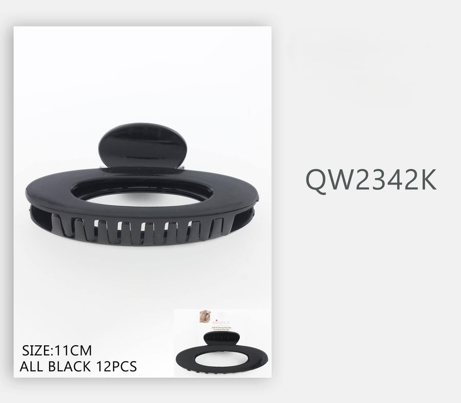 Black Oval Claw Clip