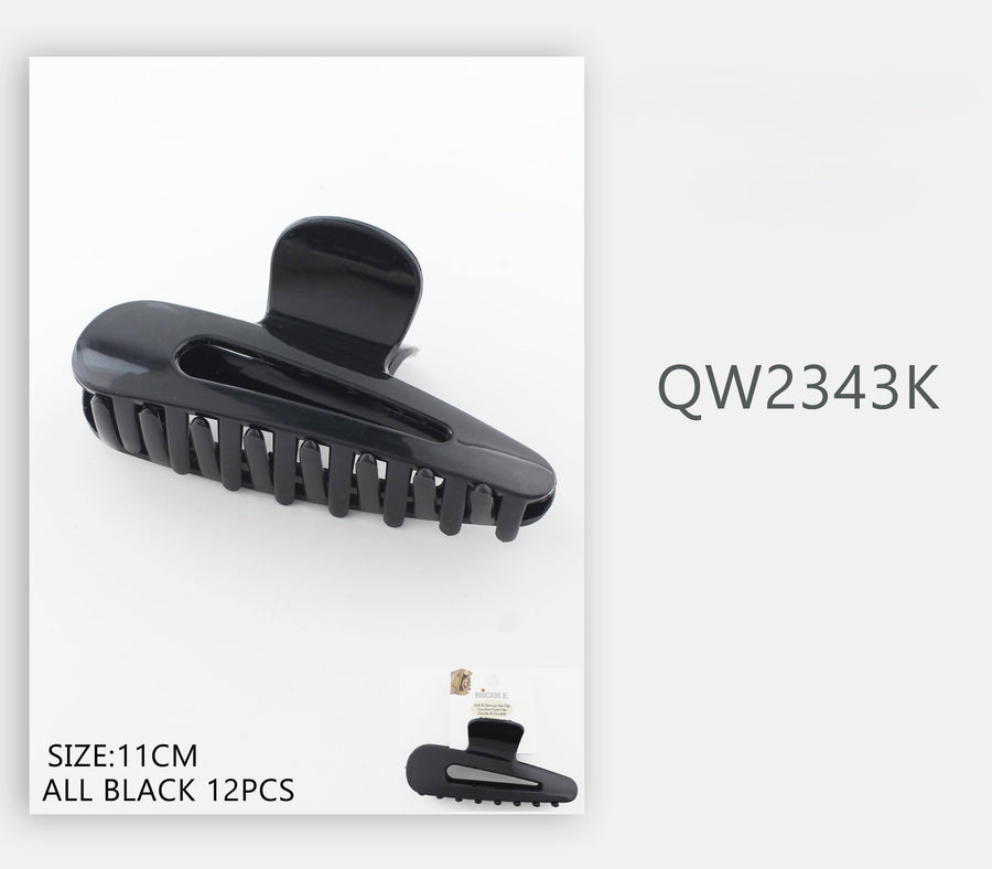 Black Long Teardrop Claw Clip