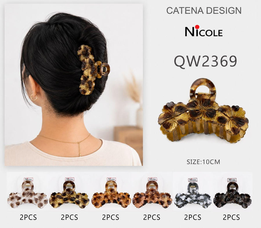 Leopard Flower Claw Clip