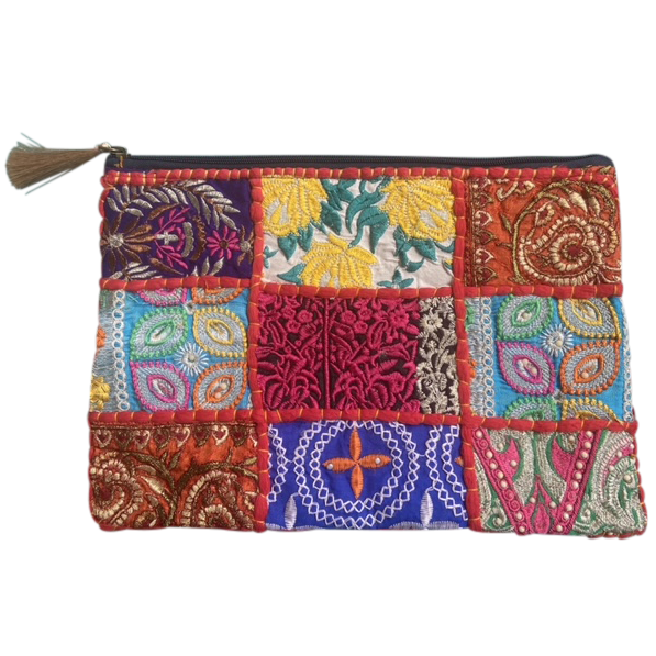 Vibrant Quilted Cotton Pouch