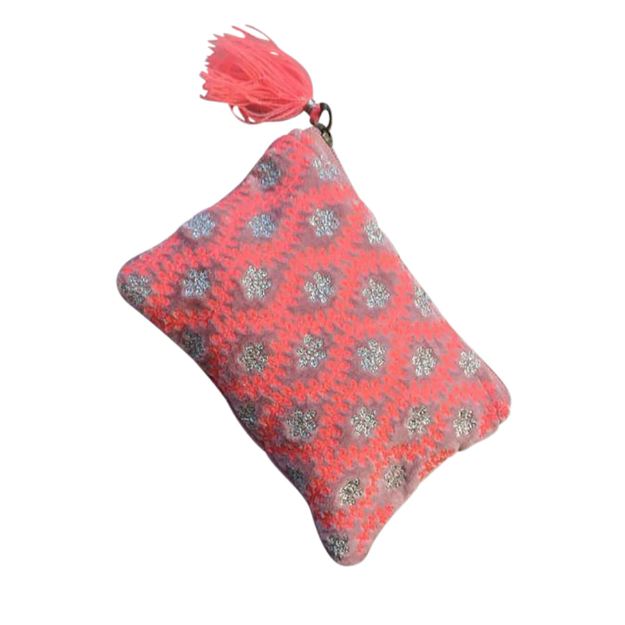 Coral Diamonds Durable Cotton Coin Purse