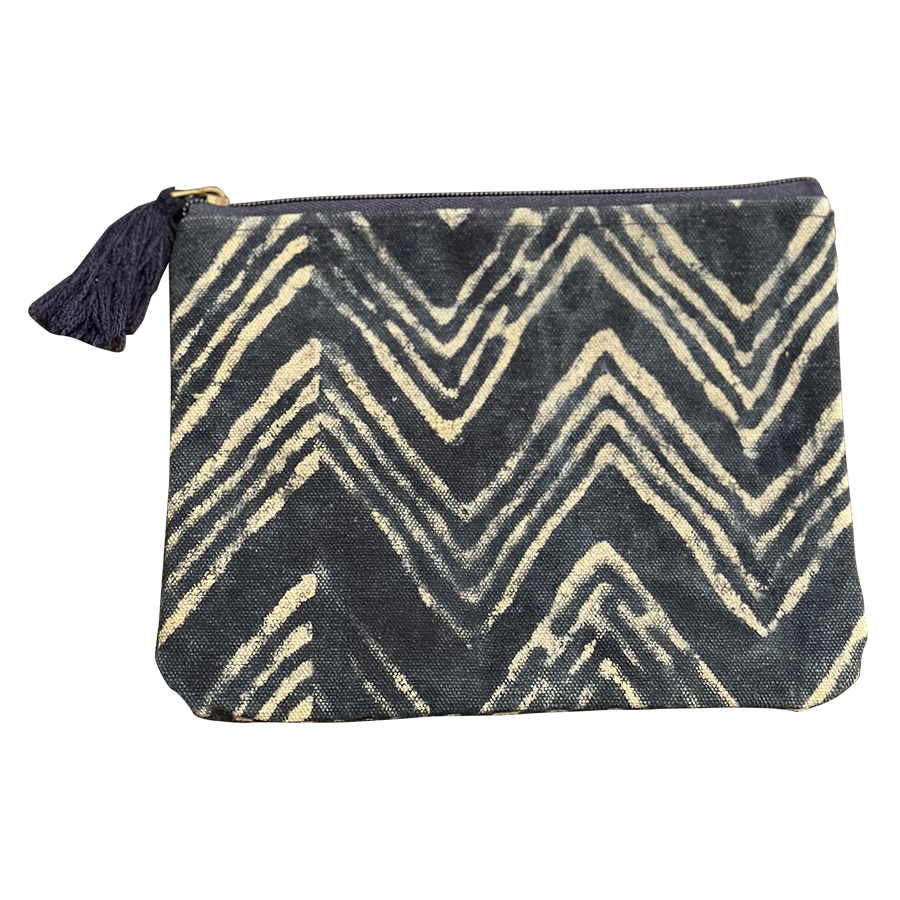Navy Zig Zag pattern Pouch