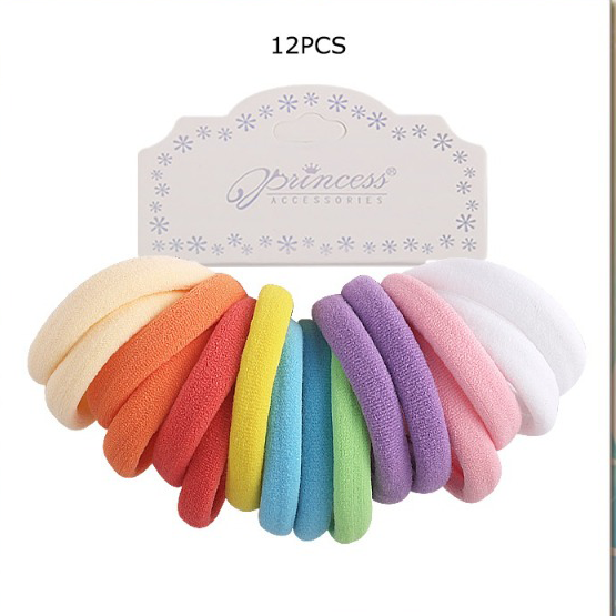 Rainbow Soft Hair Ties 16 per card