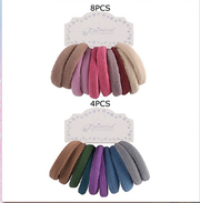 Soft Hair Ties, 8 pink, 4 blue