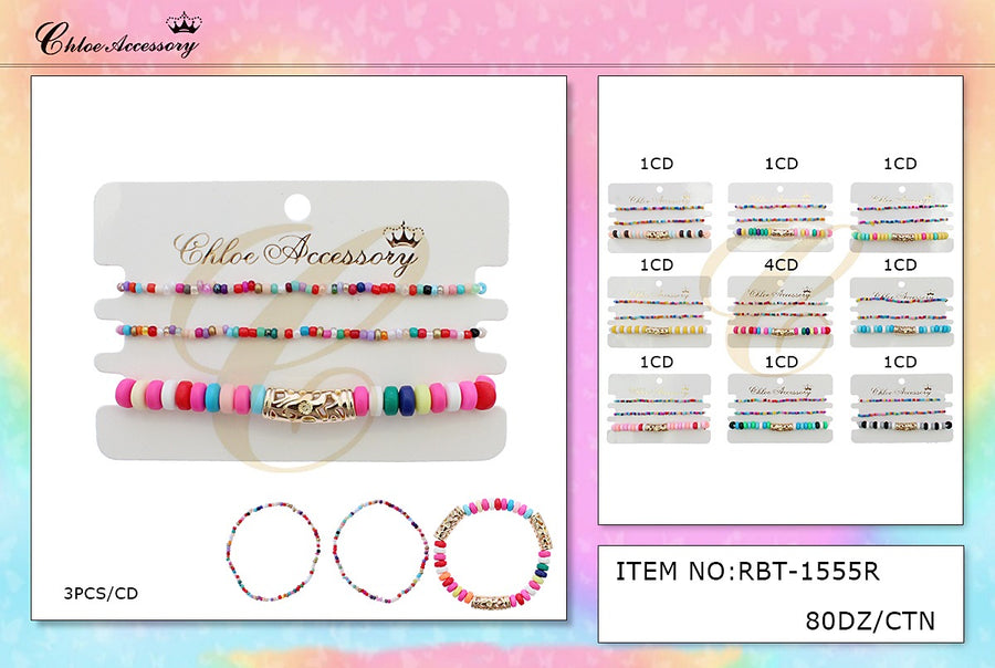 Colorful Bead Mix Bracelet Set