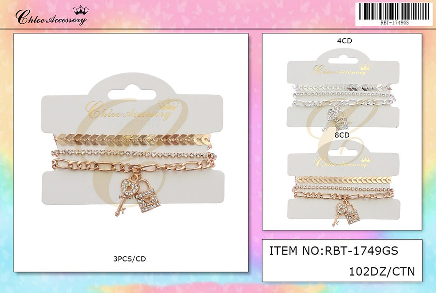 Seed Bead and Hearts Bracelet Set