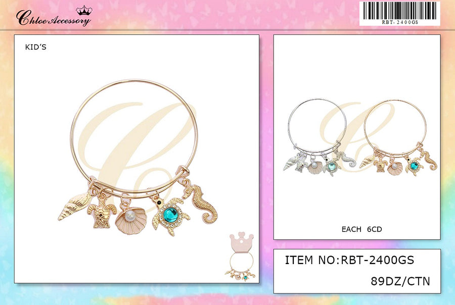 Turtle and Beach Charm Bracelet