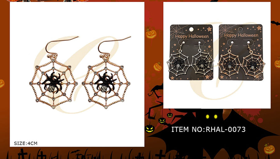Spider w/web Rhinstone Earrings
