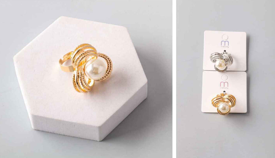 Pearl Ring, Gold & Silver Mix Pack