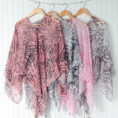 Abstract Lightweight Floral Poncho