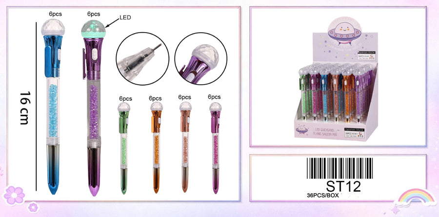 LED Quicksand Flying Saucer Pen