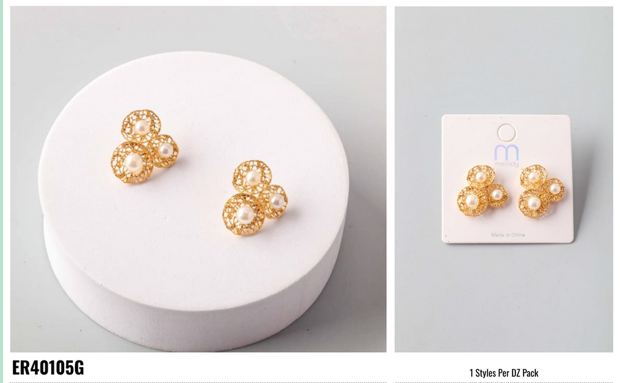 Pearl Webbed Cluster Earring