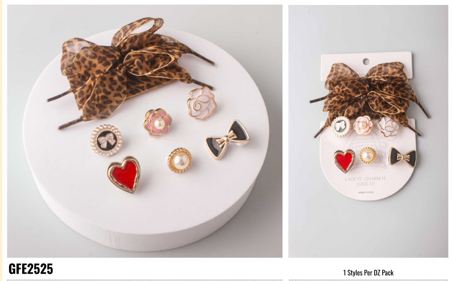 Mix Charms Cheetah Shoelace Set