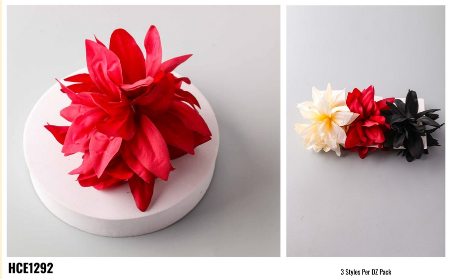 Artificial Lilies Pom Claw Clip