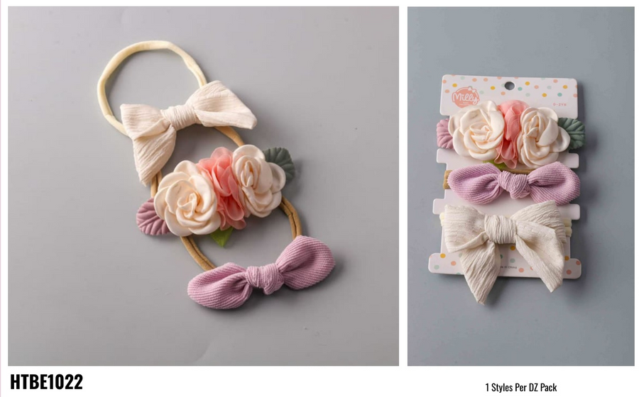 Mix Floral Bow Headwrap Set