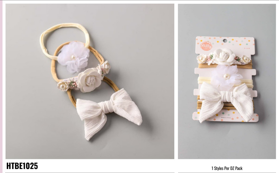 Mix Roses Bow Headwrap Set