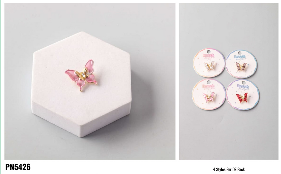Layer Metallic Butterfly Brooch