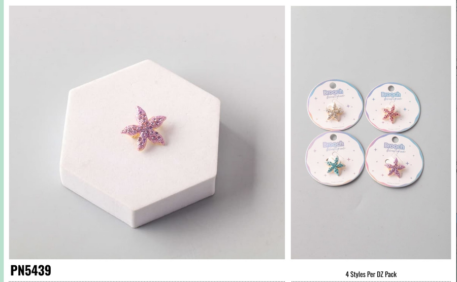 Rhinestone Starfish Brooch