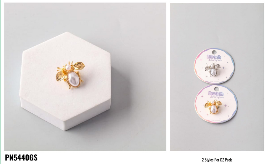 Pearl Beetle Brooch