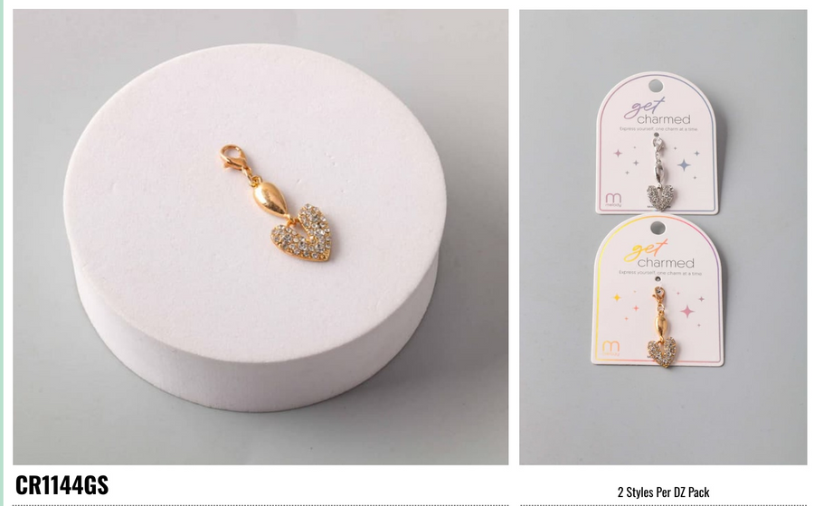 Pin Drop Heart Clip Charm