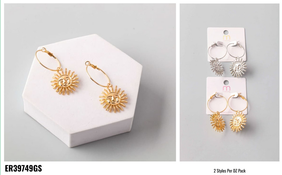 Sun God Hoop Earring